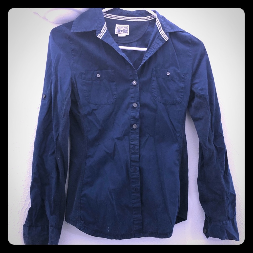 Converse One Star Blue Button Down Shirt